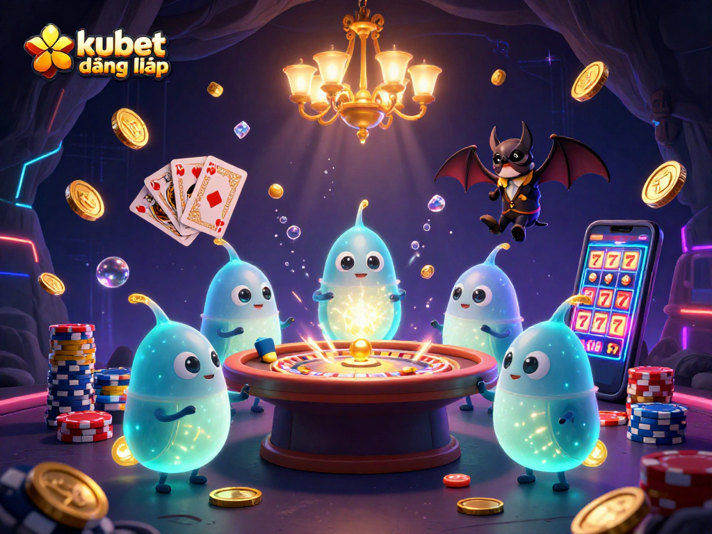 Experience vibrant gameplay with kubet đăng nhập in a captivating 3D casino scene.