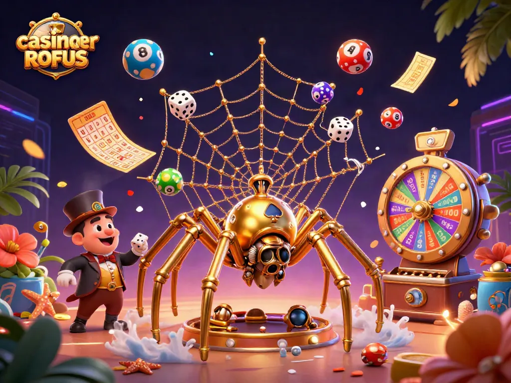 Engage with casinoer uden ROFUS features through a vibrant 3D illustration showcasing steampunk elements and gambling excitement.