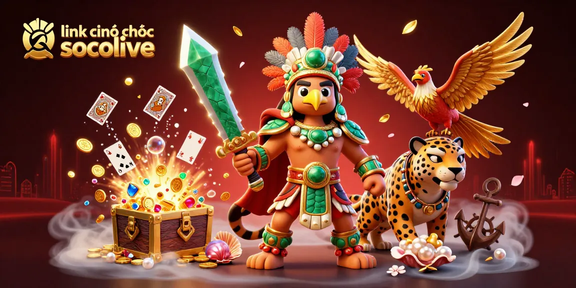 Engage with the dynamic link chính thức socolive scene featuring Aztec warriors amidst rich gambling elements.