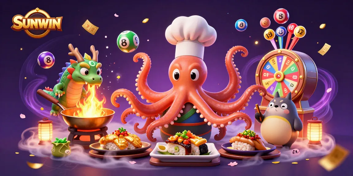 SUNWIN engages players with vibrant 3D cartoon characters and dynamic casino elements in an exciting scene.