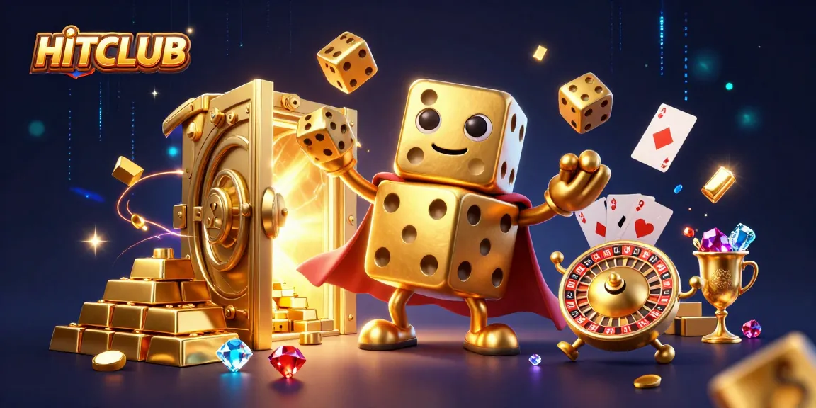Experience exciting wins with HITCLUB in this vibrant 3D casino illustration.