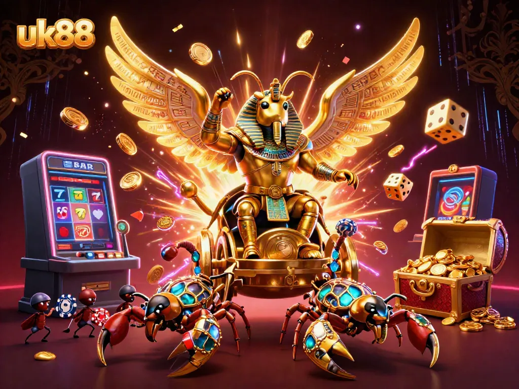 Engage with exciting casino games at uk88, featuring vibrant symbols and thrilling action.