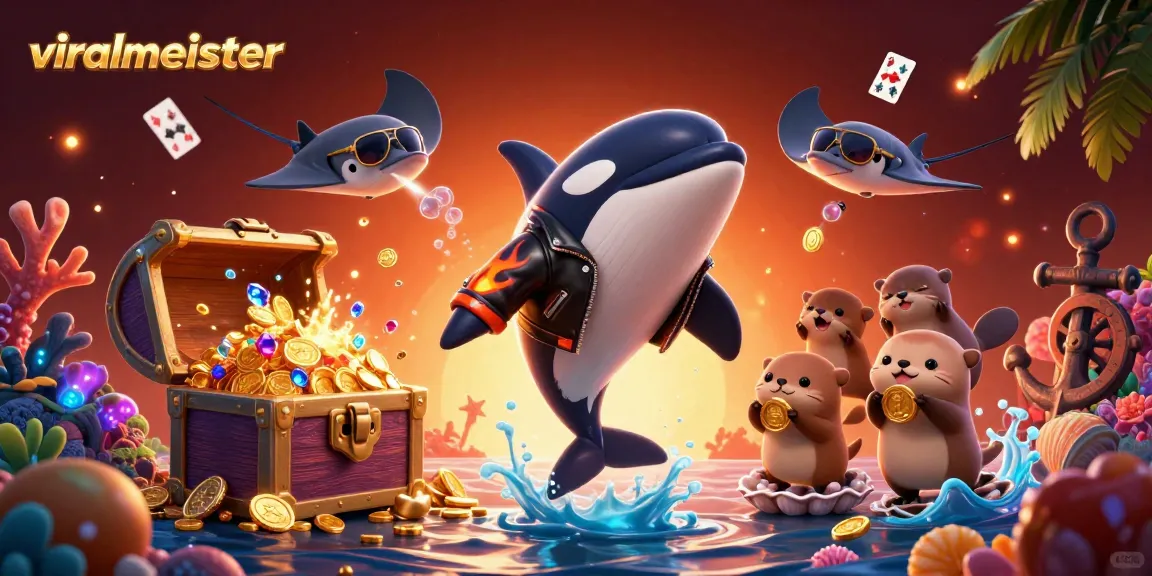 Experience viralmeister with captivating characters immersing in underwater treasures and casino-themed excitement.