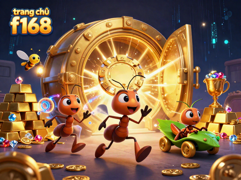 Experience exciting gameplay at trang chủ f168 with vibrant, cartoon heist-themed casino art.