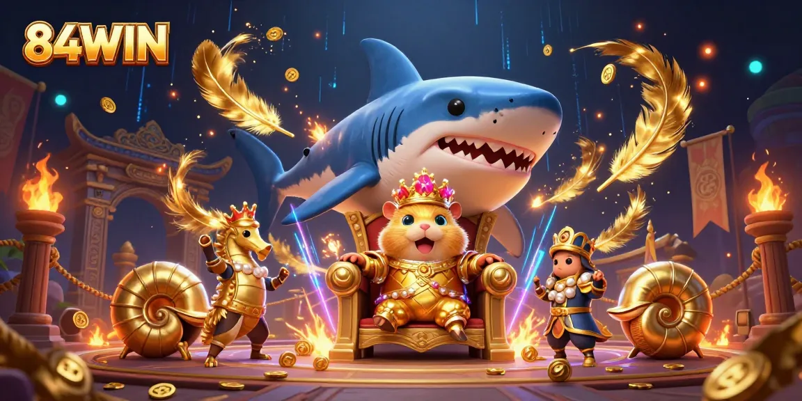 Experience thrilling betting action at 84WIN with a vibrant casino illustration depicting strength and strategy.