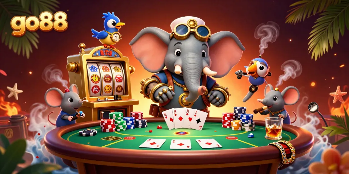 Experience thrilling gameplay at go88 with steampunk-inspired characters and vibrant poker action.