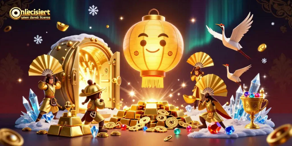 Play exciting games at online casinoer uden dansk licens with flashy golden treasures and vibrant visuals.