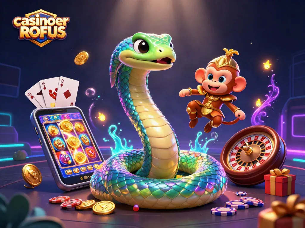 Experience excitement at casinoer uden ROFUS with a vibrant 3D digital casino scene.