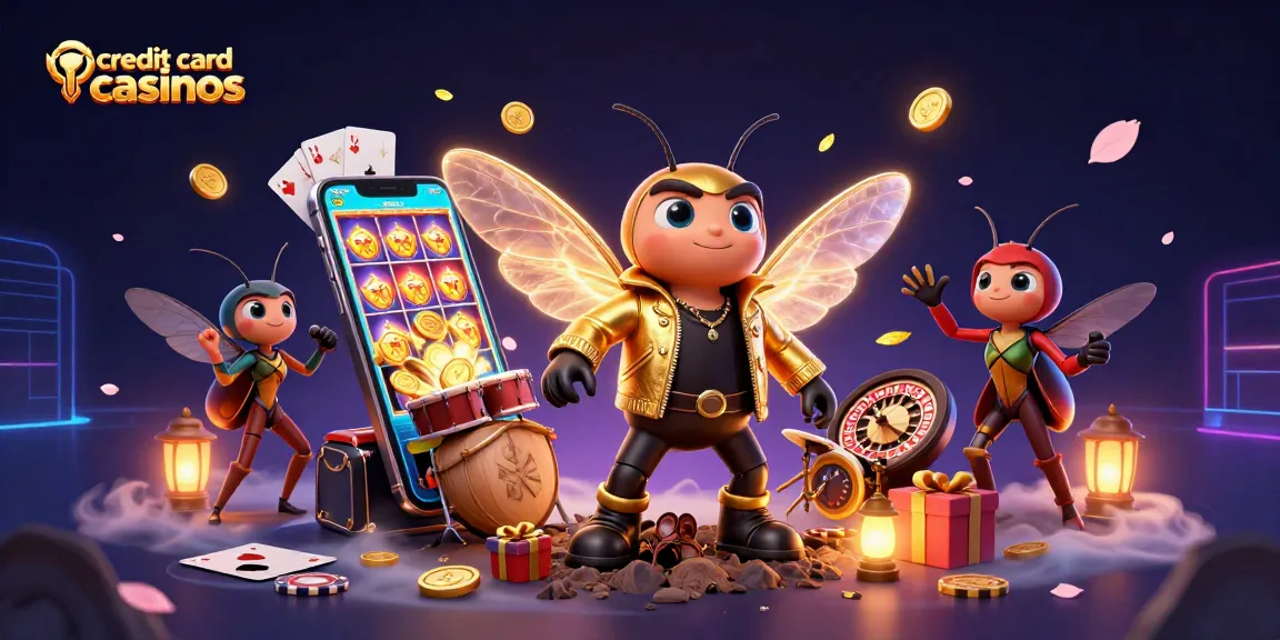 Engage in exciting gameplay at credit card casinos with a vibrant 3D casino scene.