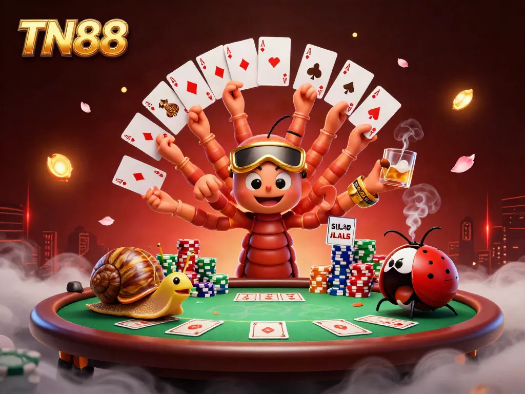 Experience exciting gameplay at TN88 with a bustling casino scene featuring dynamic characters and vibrant gaming elements.