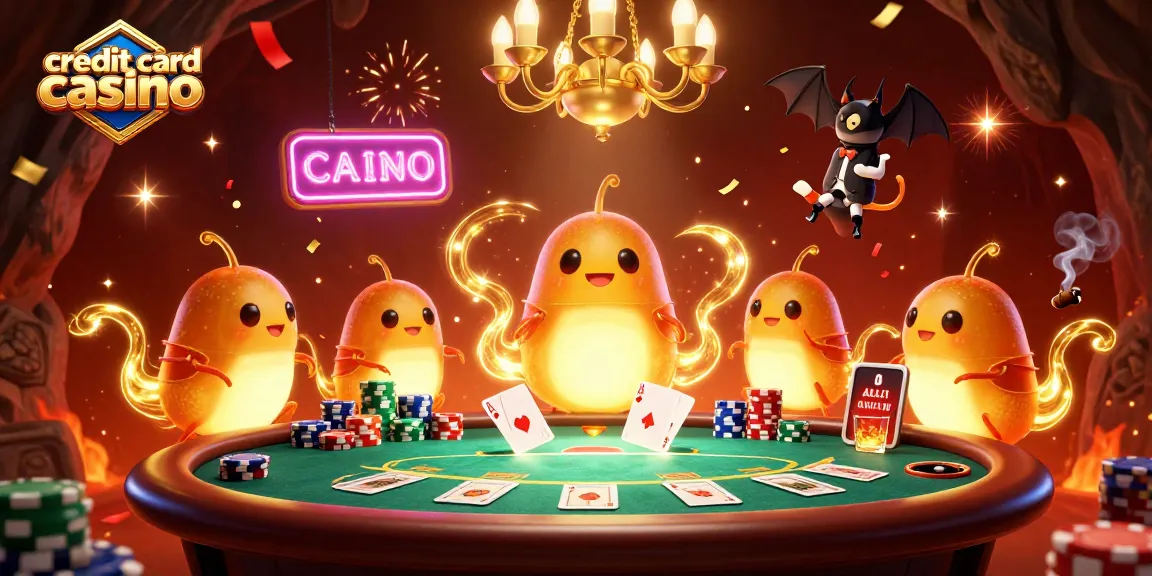 Win big at a credit card casino with vibrant visuals of a joyful gaming scene featuring glowworms.