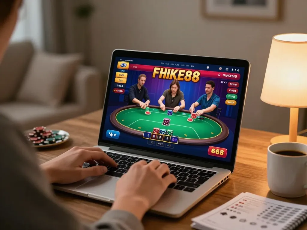 Engaging online poker gameplay on five88, highlighting player engagement and strategy.