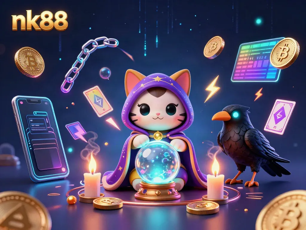 Engage in the thrilling world of nk88 with mystic characters and vibrant crypto elements.