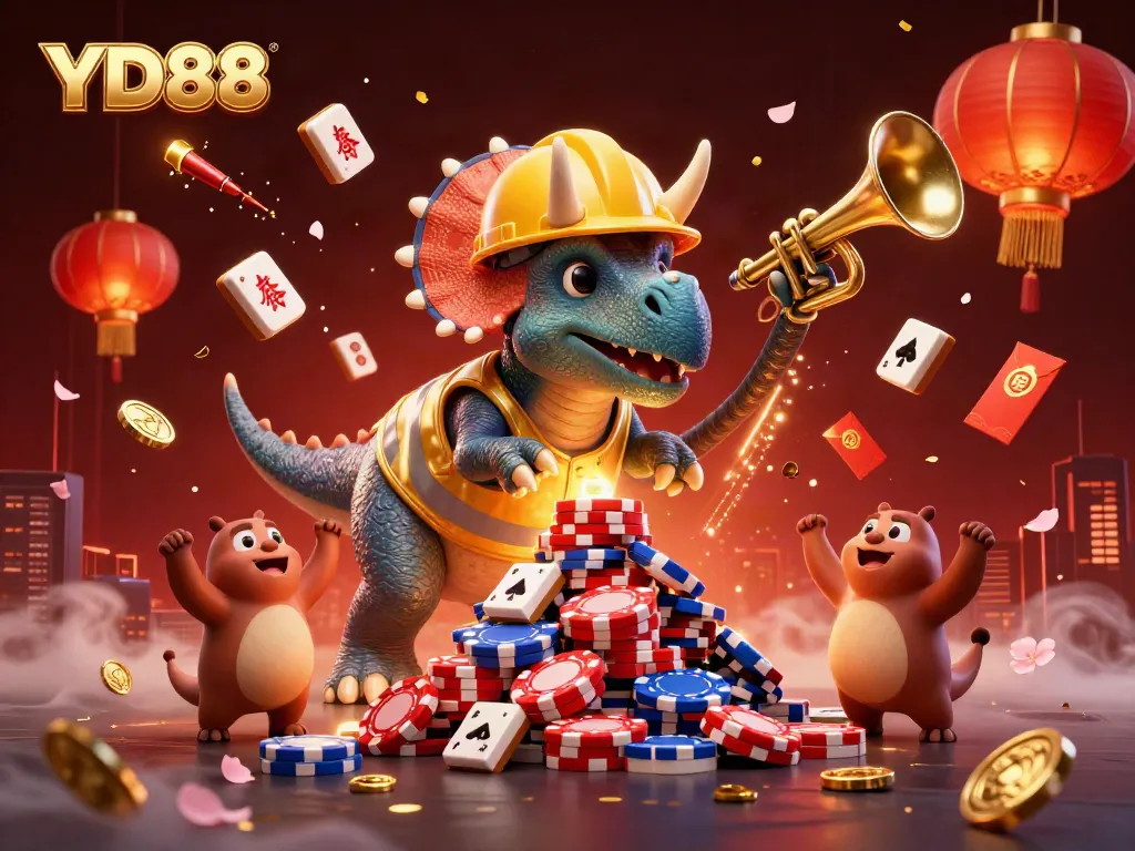 Engage with YD88 through a vibrant illustration depicting celebration and prosperous gaming elements.