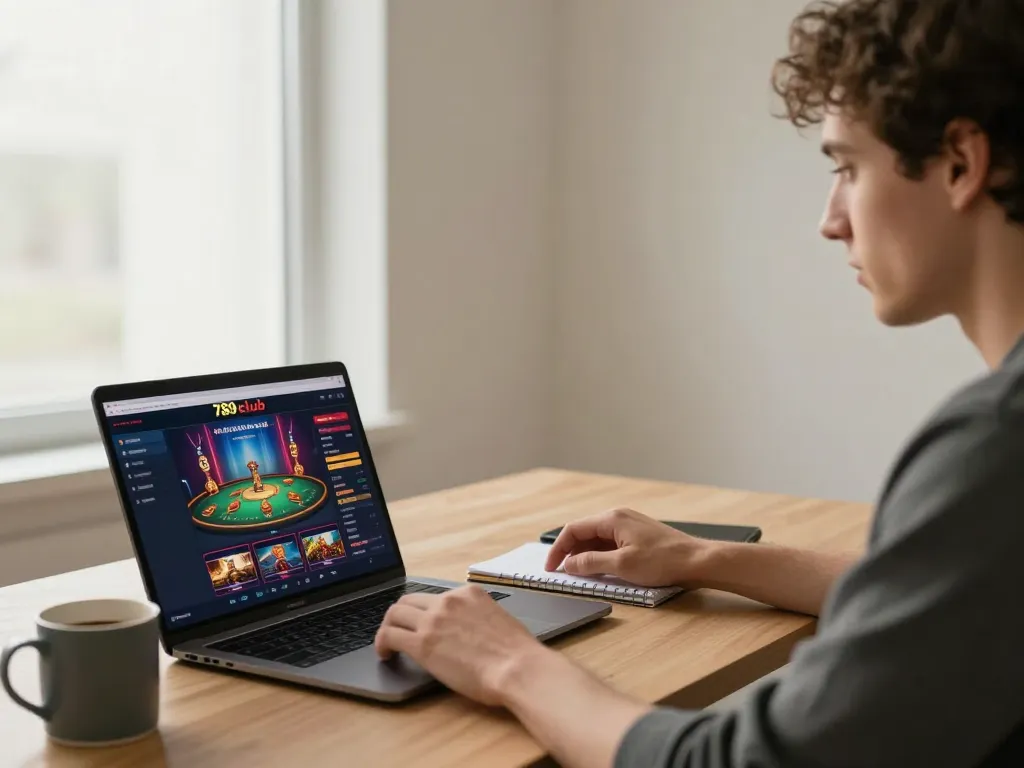 Playing on the 789club online casino interface, showcasing strategic gameplay and cozy atmosphere