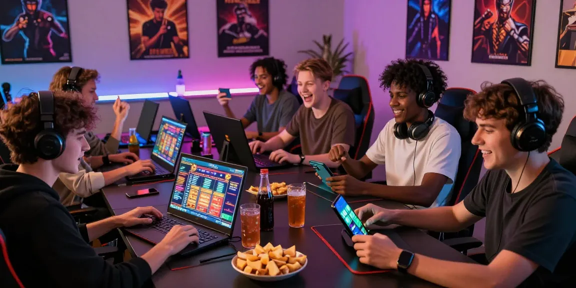 Exciting gaming session showcasing the link sunwin 2026 with friends on different devices in a vibrant atmosphere.