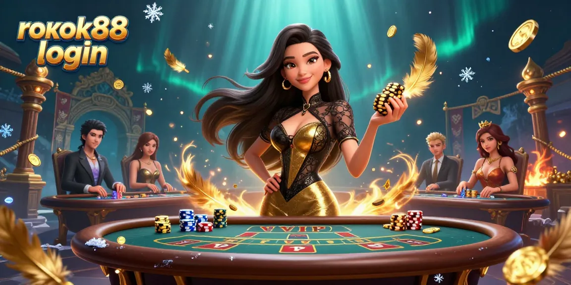 Experience the excitement of rokok88 login with a stunning baccarat scene unfolding at a VIP table.