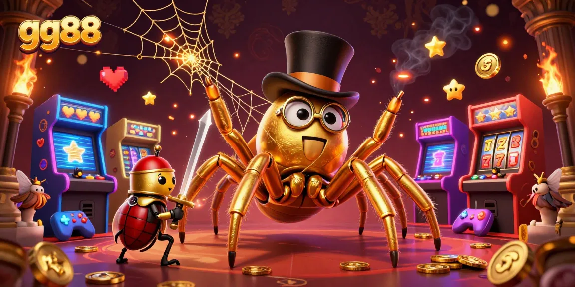 Bet on excitement at gg88 with a vibrant 3D casino scene featuring slots, gold, and thrilling characters.