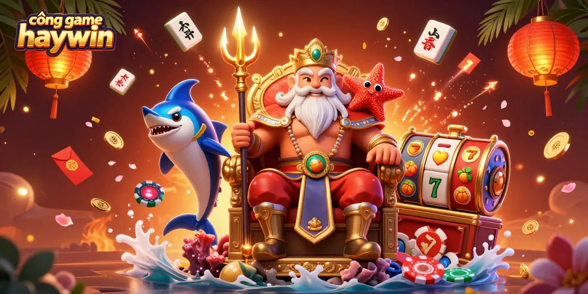 Engaging illustration showcasing cổng game haywin with vibrant characters and casino elements in action.